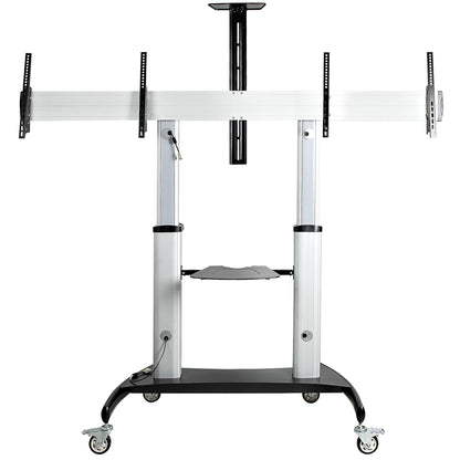 StarTech.com Dual TV Cart for 37-60in VESA TVs up to 110lb/50kg each - Height Mount