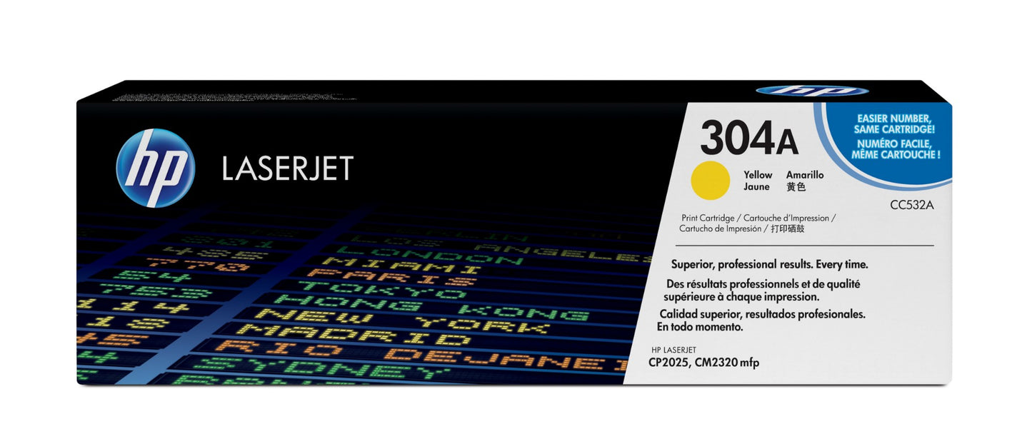 HP CC532A/304A Yellow Toner Cartridge (2.8K pages, HP CLJ CP 2025)