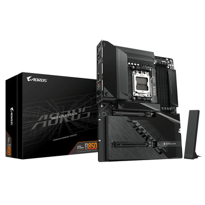 Gigabyte B850 AORUS STEALTH Motherboard - AMD Ryzen 9000 Series CPUs, 14+2+2 Phases