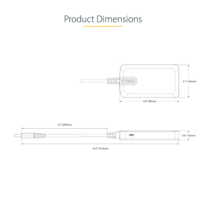 StarTech.com 3-Port Hub Ethernet USB Docking Station