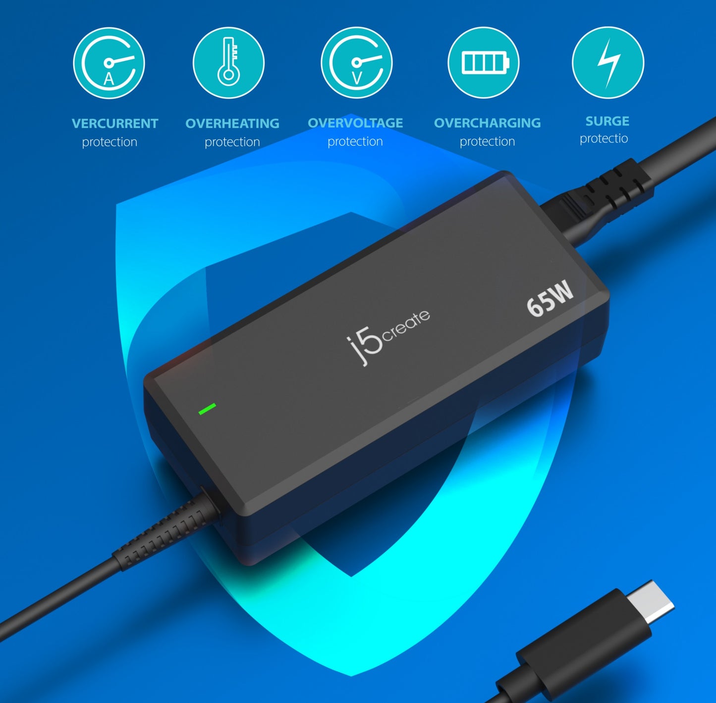 j5create JUP1265 65W PD USB-C® Power Adapter - EU Charger