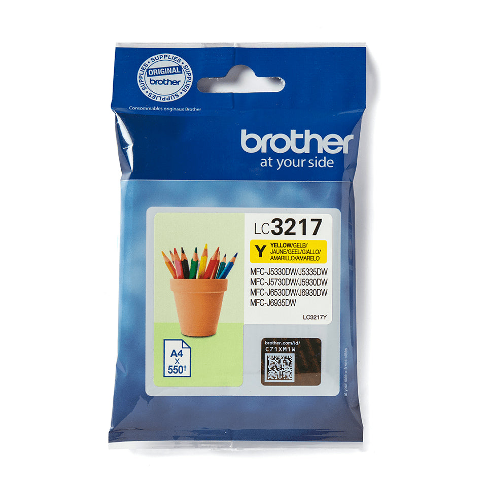 Brother LC-3217Y Yellow Ink Cartridge (550 pages, Brother MFC-J 5330)