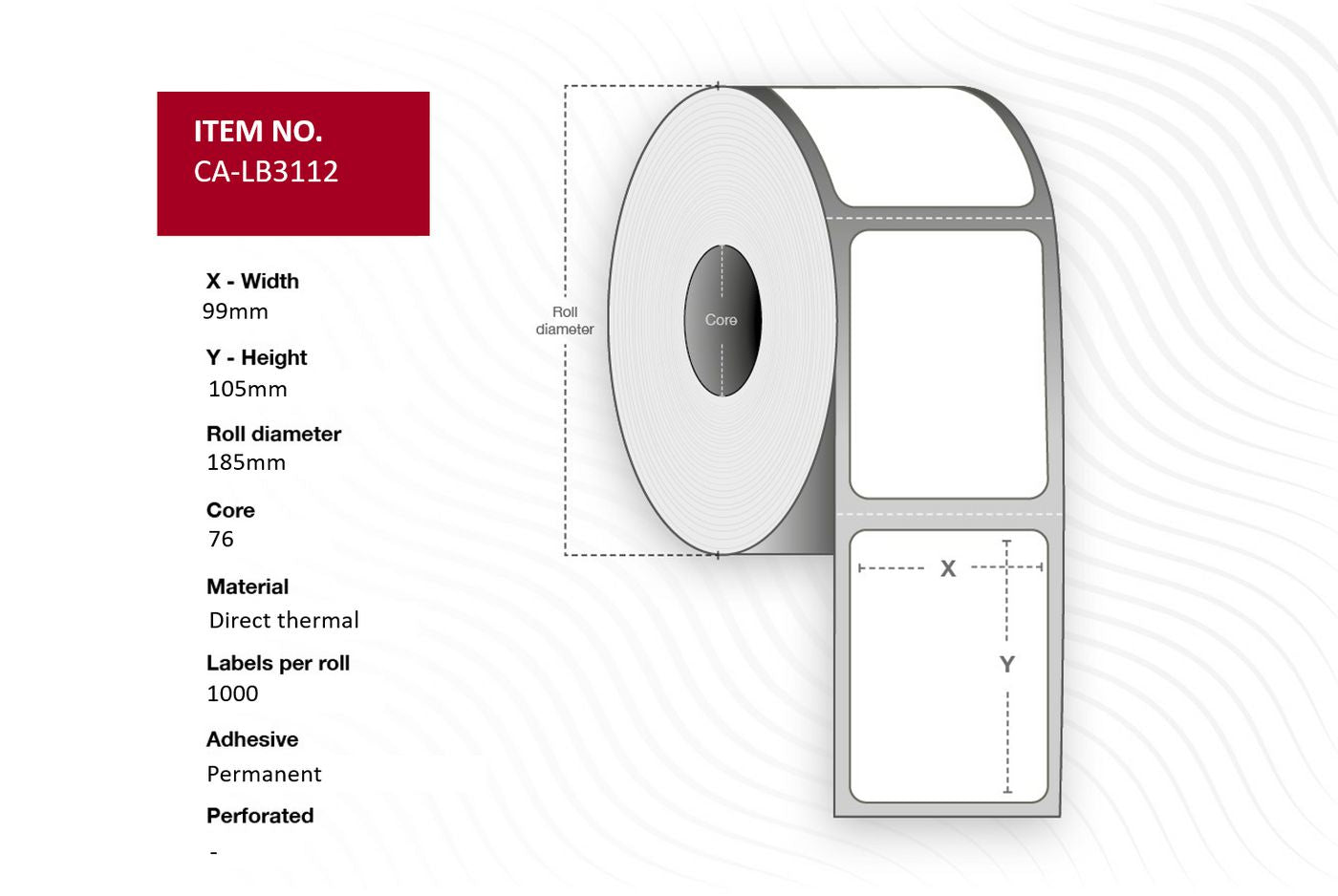 CAPTURE CA-LB3112 printer label White Labels