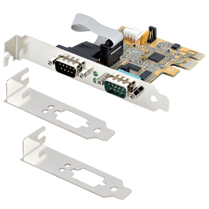 StarTech.com 2-Port PCI Express Serial Card, Dual Port PCIe to RS232 (DB9) Serial Hub