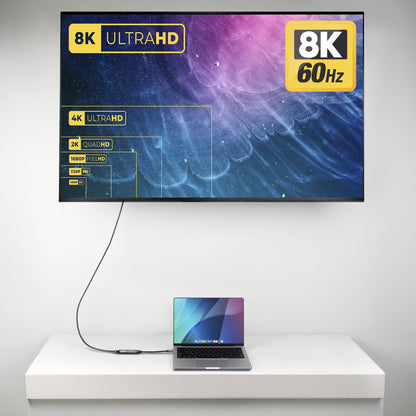 StarTech.com USB-C to HDMI Adapter, 8K 60Hz / 4K 120Hz, Thunderbolt / USB4 Cable