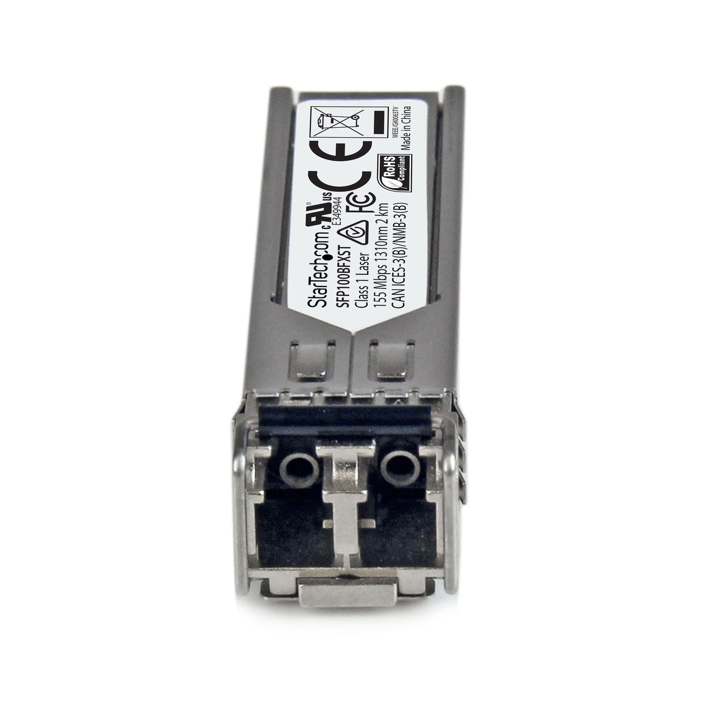 StarTech.com MSA Uncoded SFP Module - 100BASE-FX - 100MbE Multi Mode Fiber (MMF) Optic Transceiver - 100Mb Ethernet SFP - LC 2km - 1310nm - DDM Networking