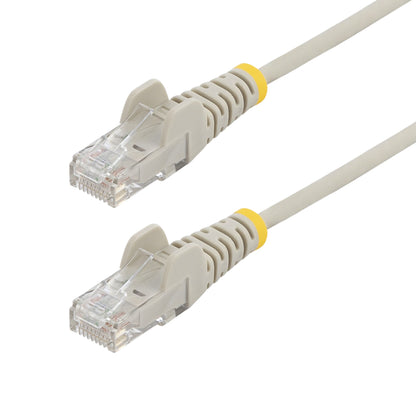 StarTech.com 15m Gray Slim CAT6 Ethernet Cable, Snagless, 100W PoE, UTP, LSZH, 28AWG