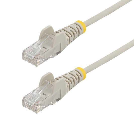 StarTech.com 15m Gray Slim CAT6 Ethernet Cable, Snagless, 100W PoE, UTP, LSZH, 28AWG