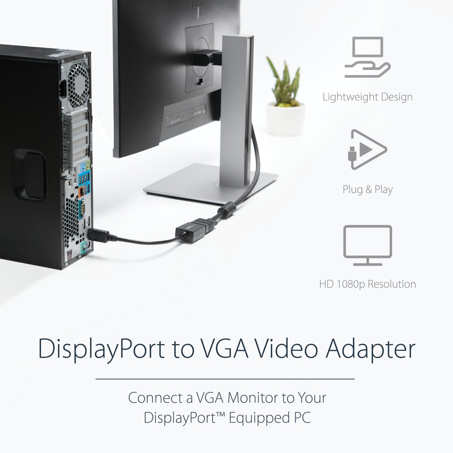 StarTech.com DisplayPort to VGA Adapter - Active DP to VGA Converter - 1080p Video Cable (DP2VGA2)