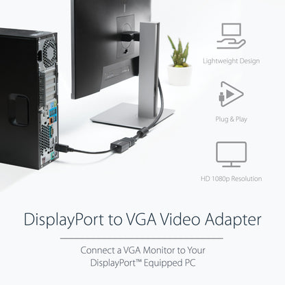 StarTech.com DisplayPort to VGA Adapter - Active DP to VGA Converter - 1080p Video Cable (DP2VGA2)