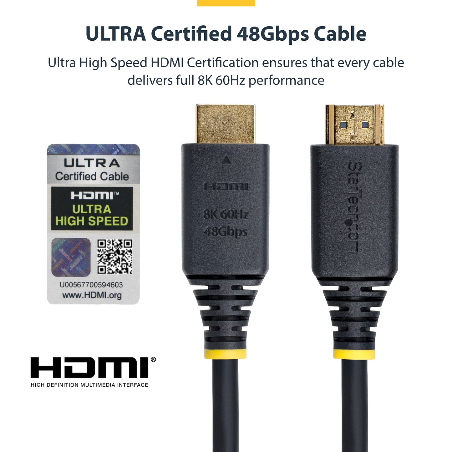 StarTech.com 3m (10ft) Certified Ultra High Speed HDMI Cable, 8K 60Hz/4K 120Hz, HDMI