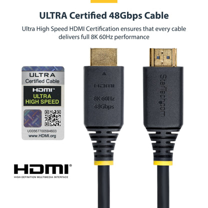 StarTech.com 3m (10ft) Certified Ultra High Speed HDMI Cable, 8K 60Hz/4K 120Hz, HDMI