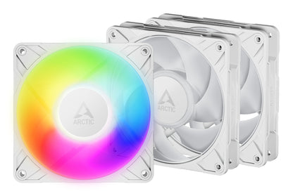 ARCTIC Freezer P12 Pro A-RGB (White) - 3 Pack 120 mm A-RGB PWM Fan with Cable Cooling