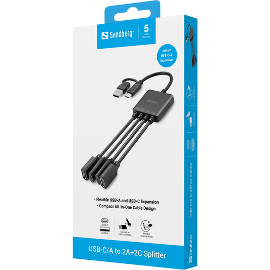 Sandberg USB-C/A to 2A+2C Splitter Hub