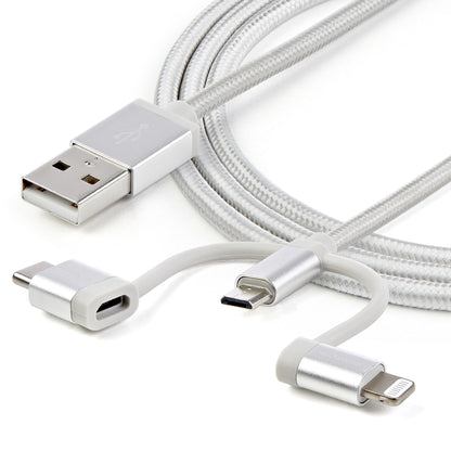 StarTech.com 1 m (3 ft.) USB Multi Charging Cable - USB to Micro-USB or USB-C or