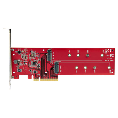 StarTech.com Dual M.2 PCIe SSD Adapter Card, PCIe x8 / x16 to Dual NVMe or AHCI M.2 Hub