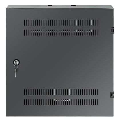 Intellinet Low-Profile 19" Wall Mount Cabinet with 4U Horizontal and 2U Vertical Rack (Black)