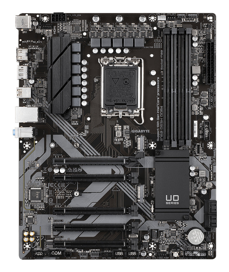 Gigabyte B760 DS3H DDR4 Motherboard - Supports Intel Core 14th CPUs, 18+2+1 Phases