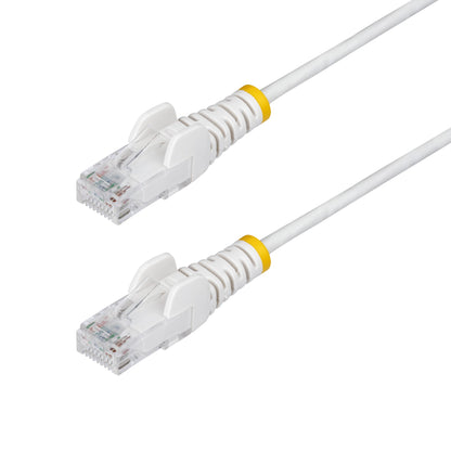 StarTech.com 15m White Slim CAT6 Ethernet Cable, Snagless, 100W PoE, UTP, LSZH