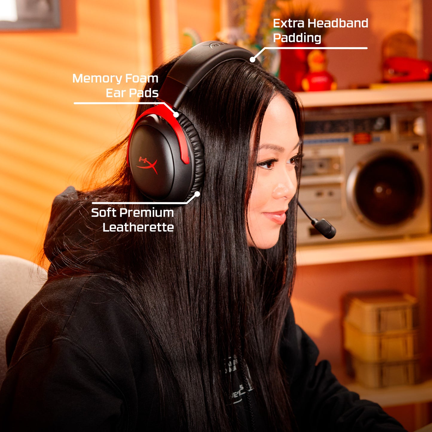 HyperX Cloud III S Wireless - Gaming Headset (Black-Red)