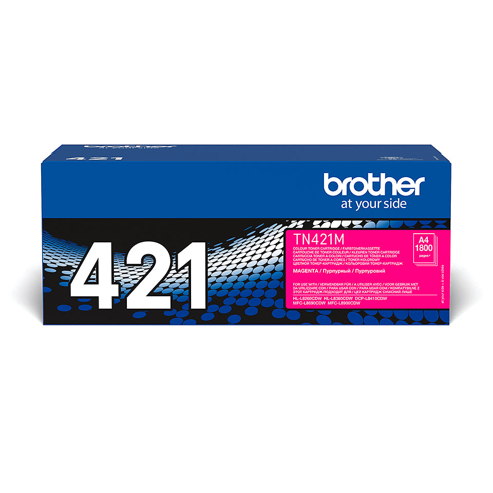 Brother TN-421M Magenta Toner Cartridge (1.8K pages)