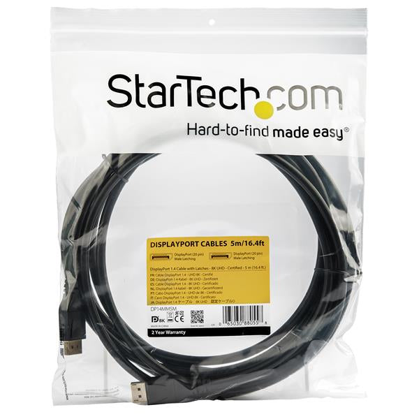 StarTech.com 16ft (5m) VESA Certified DisplayPort 1.4 Cable, 8K 60Hz HBR3 HDR, UHD