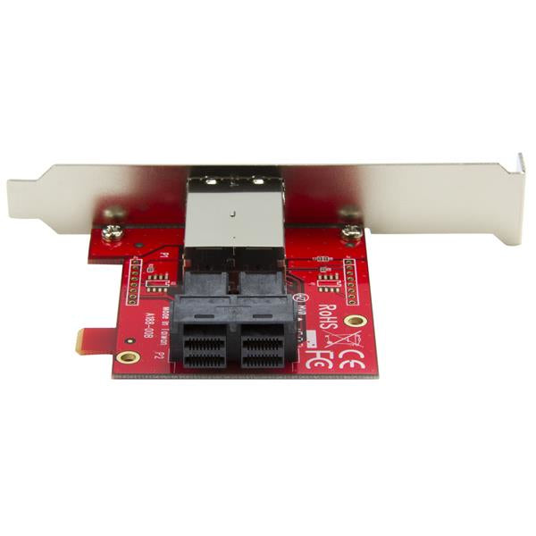 StarTech.com Mini-SAS Adapter - Dual SFF-8643 to SFF-8644 - with Full and Hub
