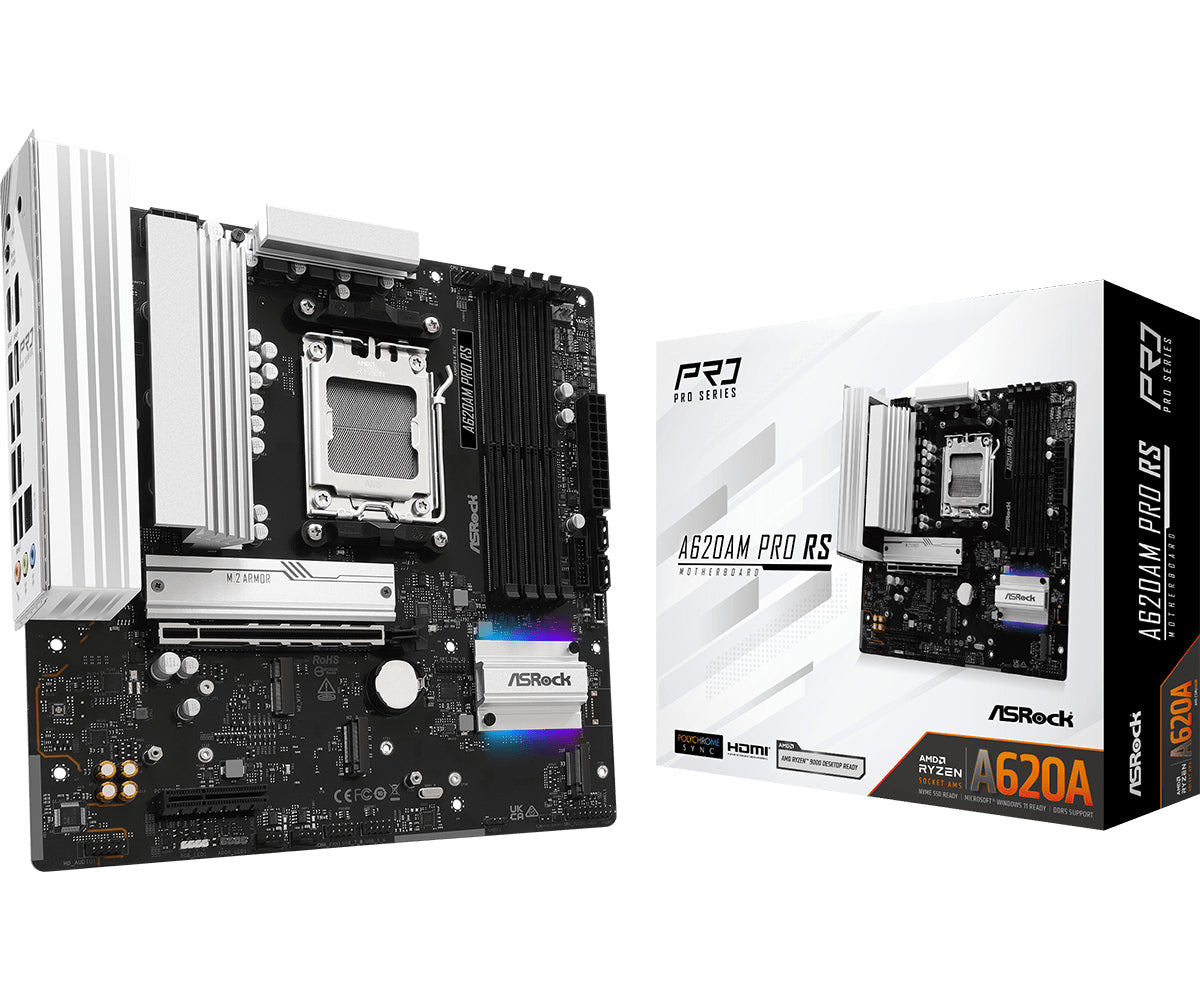 Asrock A620AM Pro RS AMD A620A Socket AM5 micro ATX Motherboard
