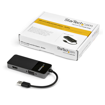 StarTech.com USB 3.0 to HDMI and VGA Adapter - 4K/1080p USB Type-A Dual Monitor Hub