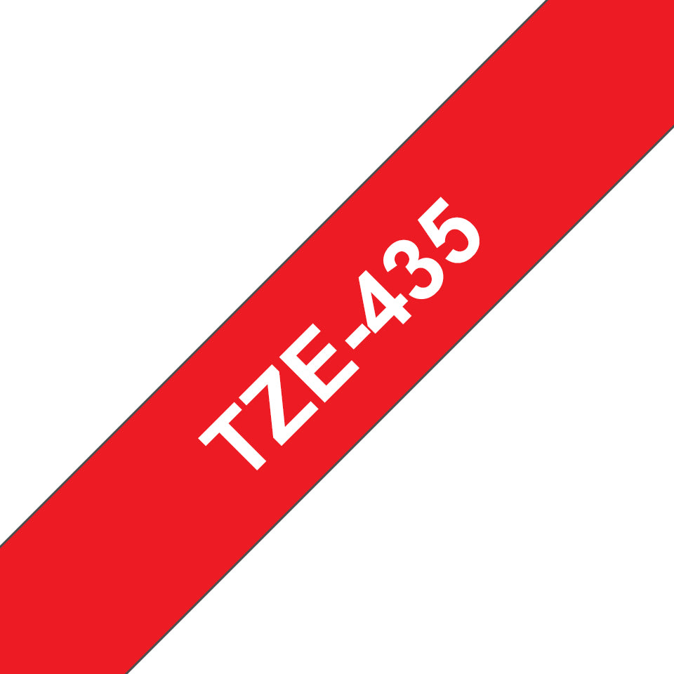Brother TZE-435 DirectLabel white on red Laminat 12mm x 8m for Brother P-Touch TZ Labels