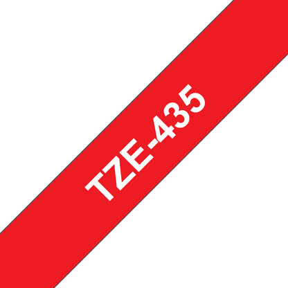 Brother TZE-435 DirectLabel white on red Laminat 12mm x 8m for Brother P-Touch TZ Labels