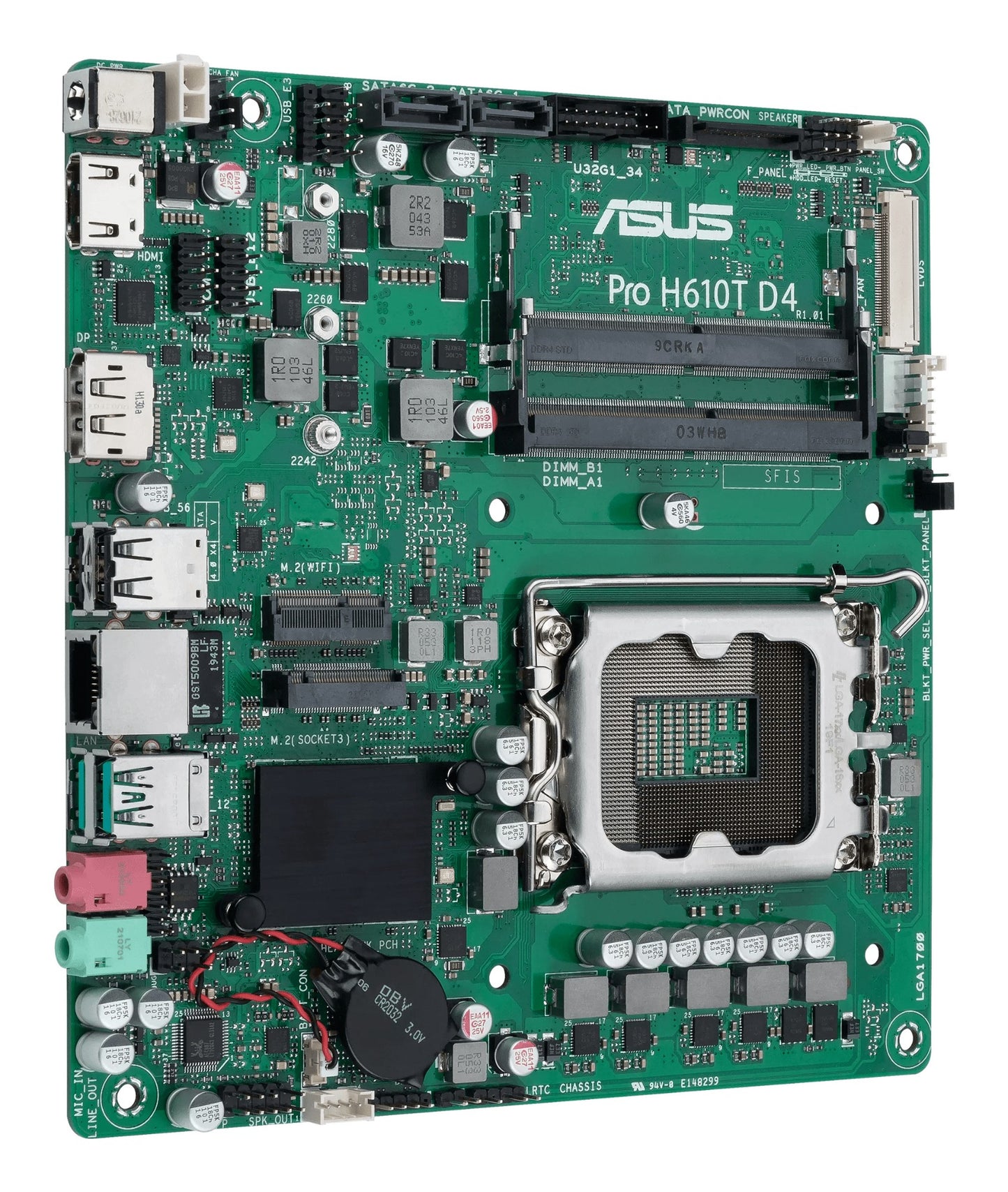 ASUS Pro H610T D4-CSM Intel H610 LGA 1700 Thin Mini ITX Motherboard