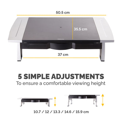 Fellowes Computer Monitor Stand with 5 Height Adjustments - Office Suites Monitor Mount