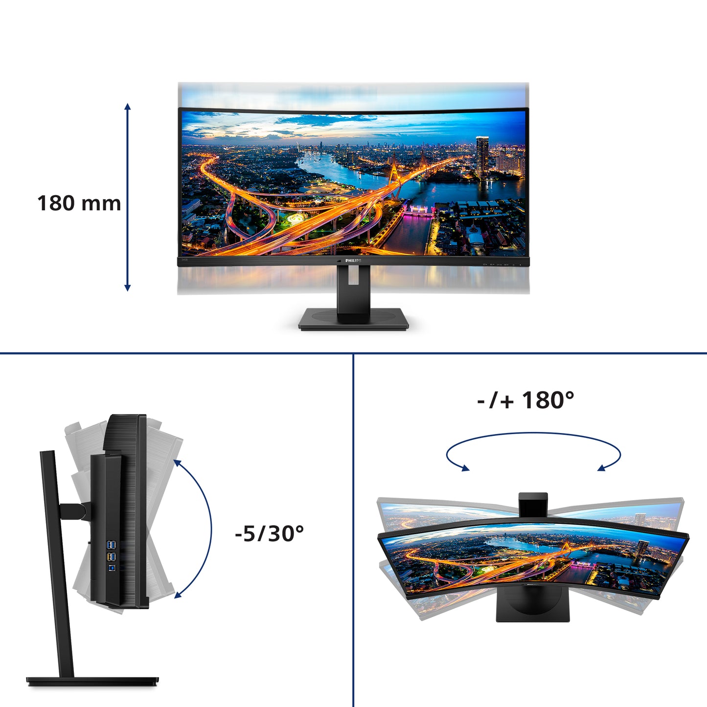 Philips B Line 345B1C/00 34" UWQHD VA 100Hz Curved Monitor