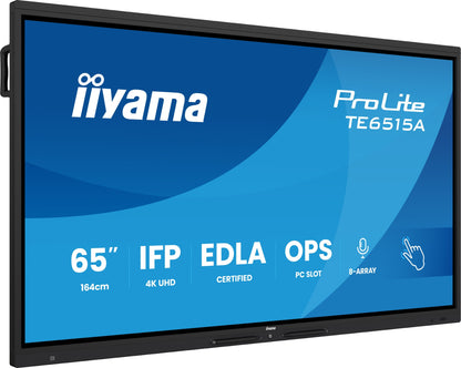 iiyama TE6515A-B2AG Signage Display Kiosk design 4K UHD VA Touch Monitor