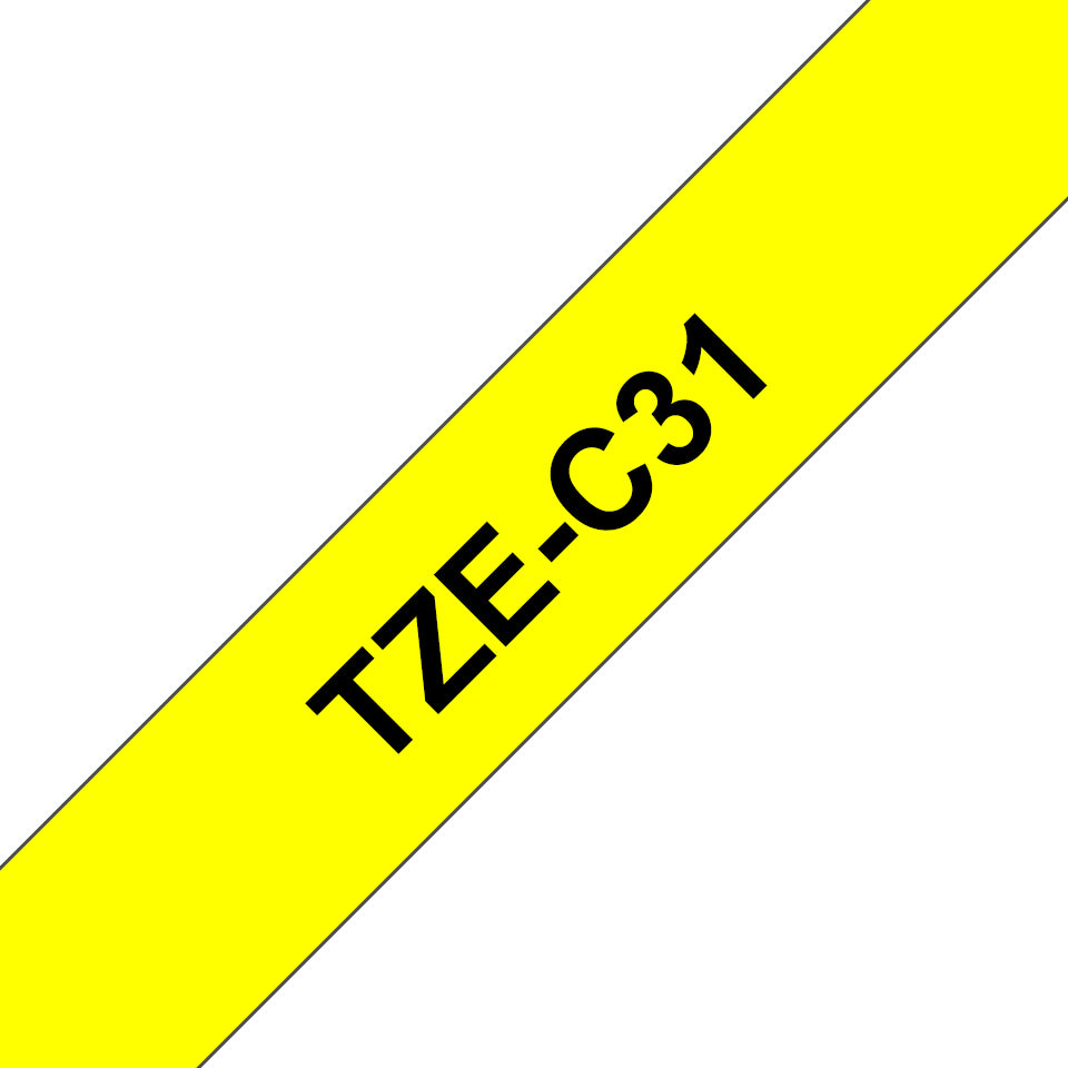 Brother TZE-C31 DirectLabel black on yellow Laminat 12mm x 5m for Brother P-Touch TZ Labels