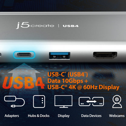 j5create JCD401 USB4™ Multi-Port USB-C Docking Station