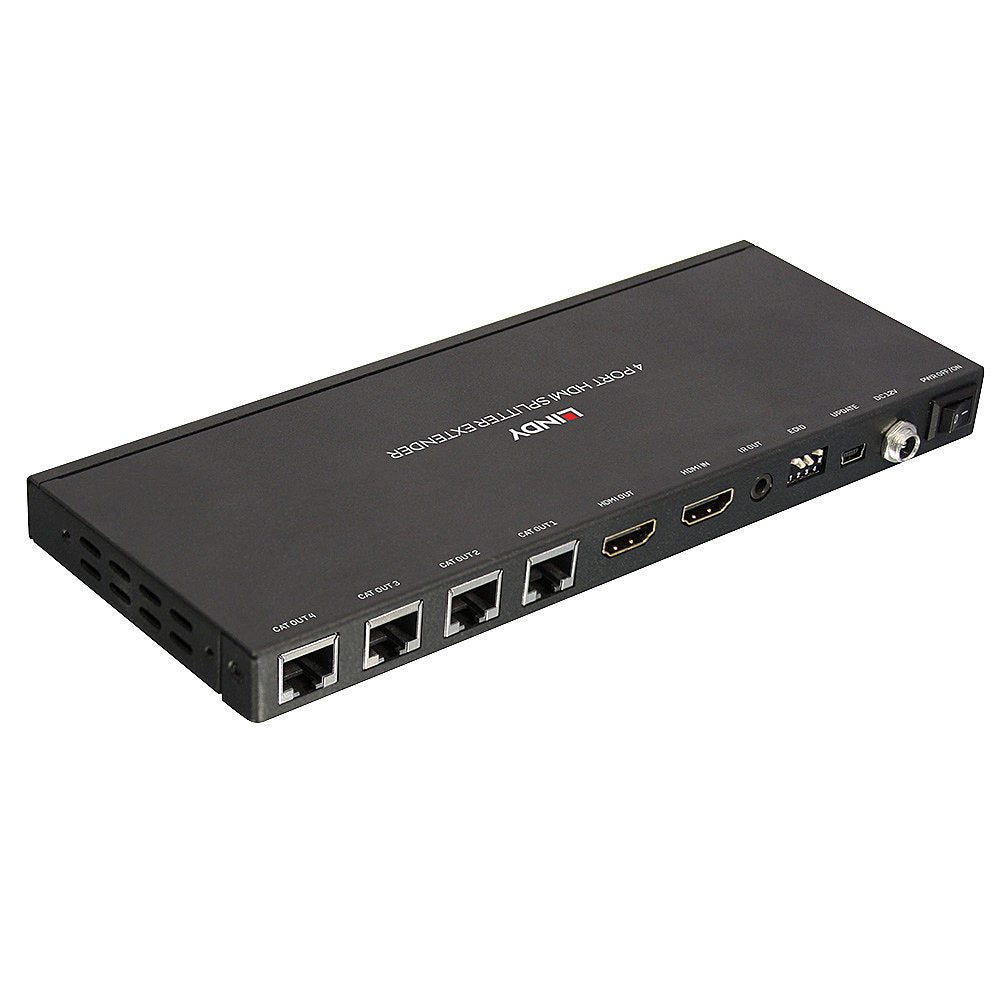 Lindy 70m Cat.6 4 Port HDMI 4K30 and IR Splitter Extender with Loop Out KVM Switch