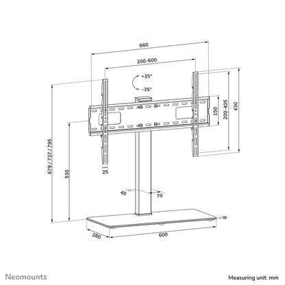 Neomounts DS45-430BL16 TV stand 37-70"- swivel
