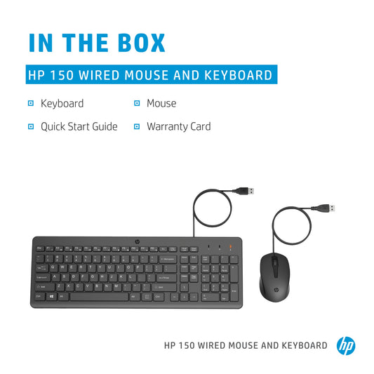 HP 150 Wired Keyboard & Mouse Combo