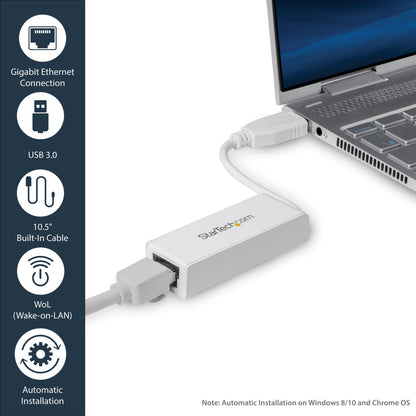 StarTech.com USB 3.0 to Gigabit Ethernet Network Adapter, 10/100/1000 Mbps, USB to