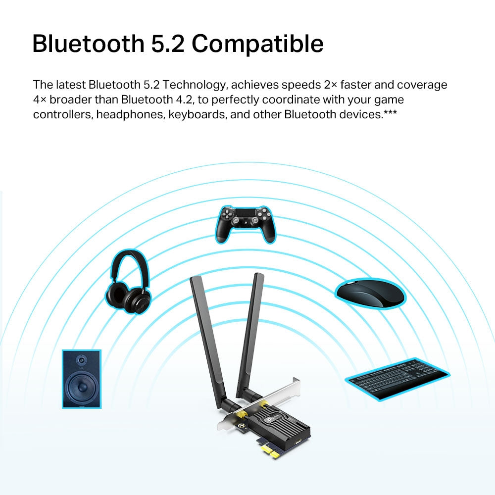 TP-LINK AX1800 Wi-Fi 6 Bluetooth 5.2 PCIe Adapter WiFi 6 Networking