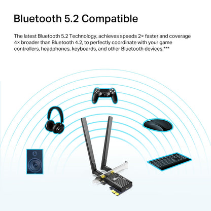 TP-LINK AX1800 Wi-Fi 6 Bluetooth 5.2 PCIe Adapter WiFi 6 Networking