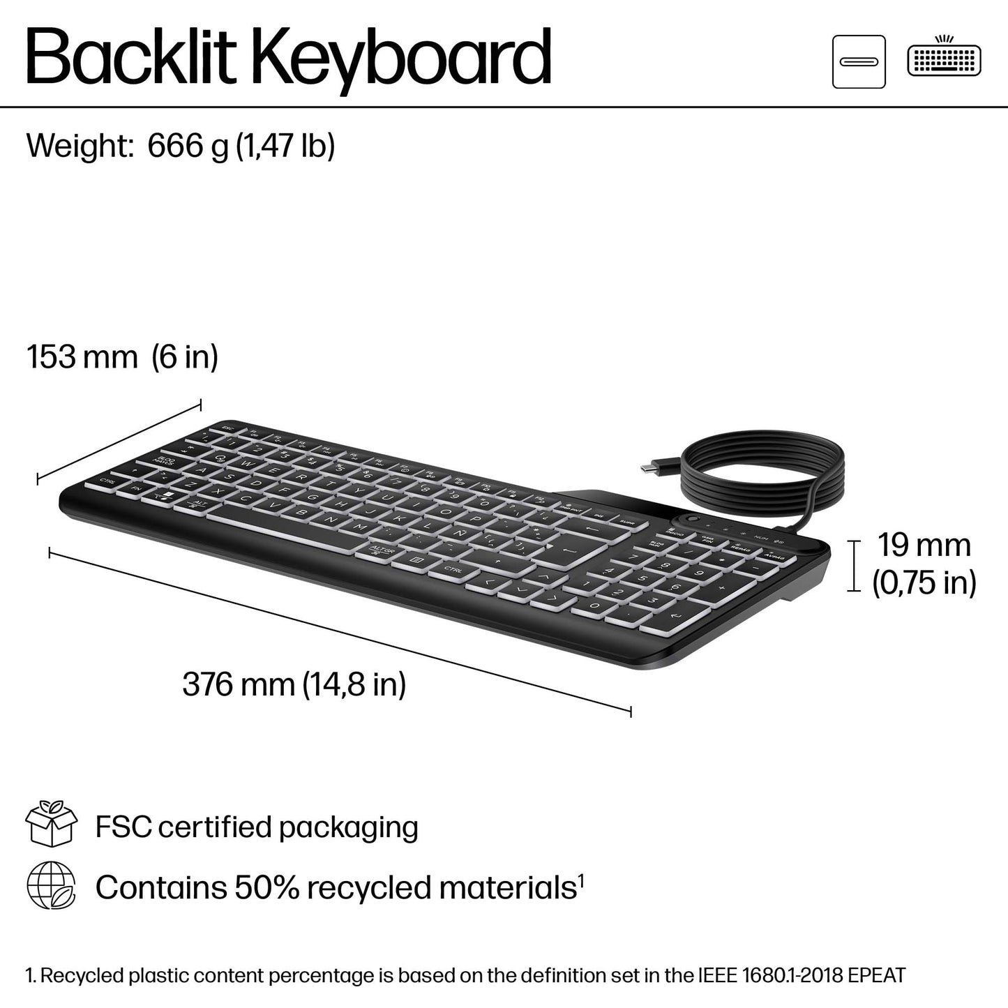 HP 400 Wired Keyboard