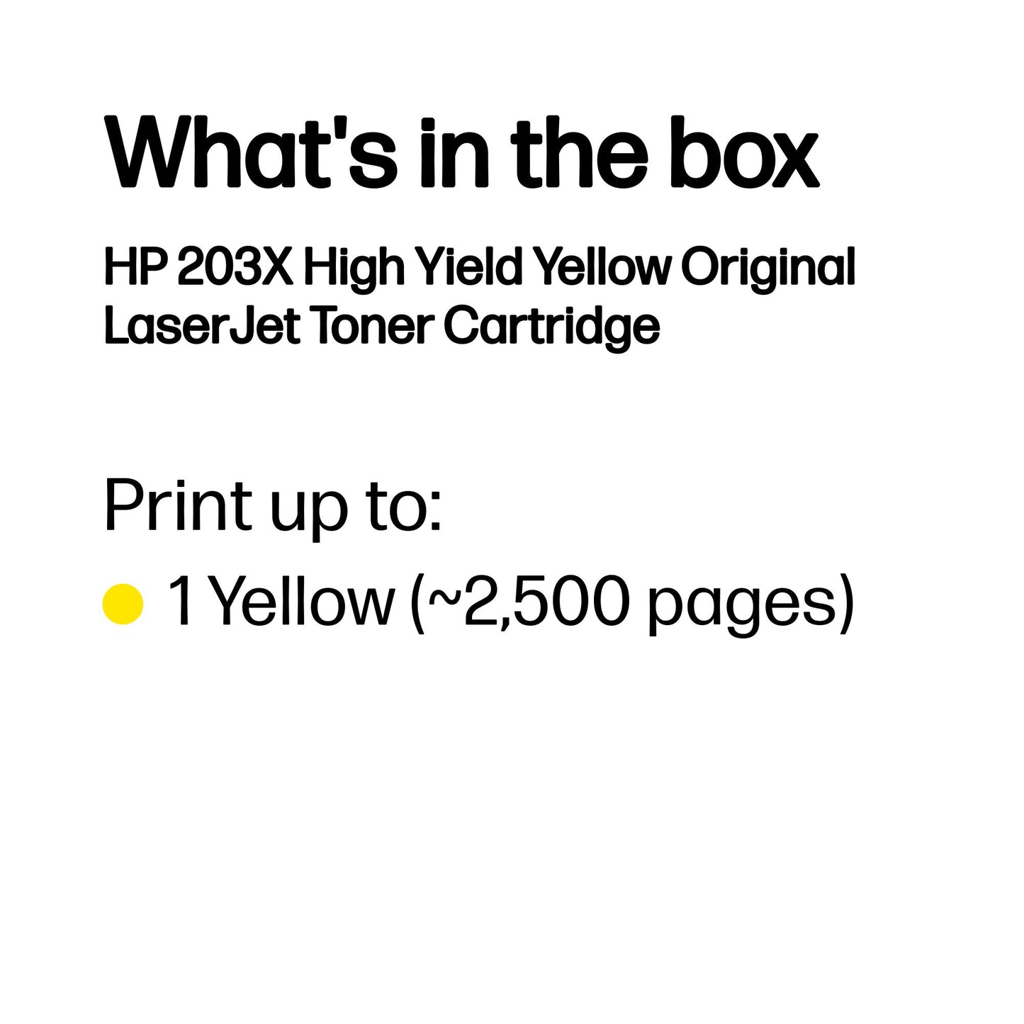 HP CF542X/203X Yellow Toner Cartridge (2.5K pages, HP Pro M 254)