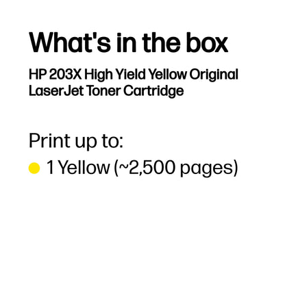 HP CF542X/203X Yellow Toner Cartridge (2.5K pages, HP Pro M 254)