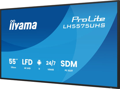 iiyama LH5575UHS-B2AG Signage Display Digital signage flat panel 54.6" 4K UHD IPS Monitor