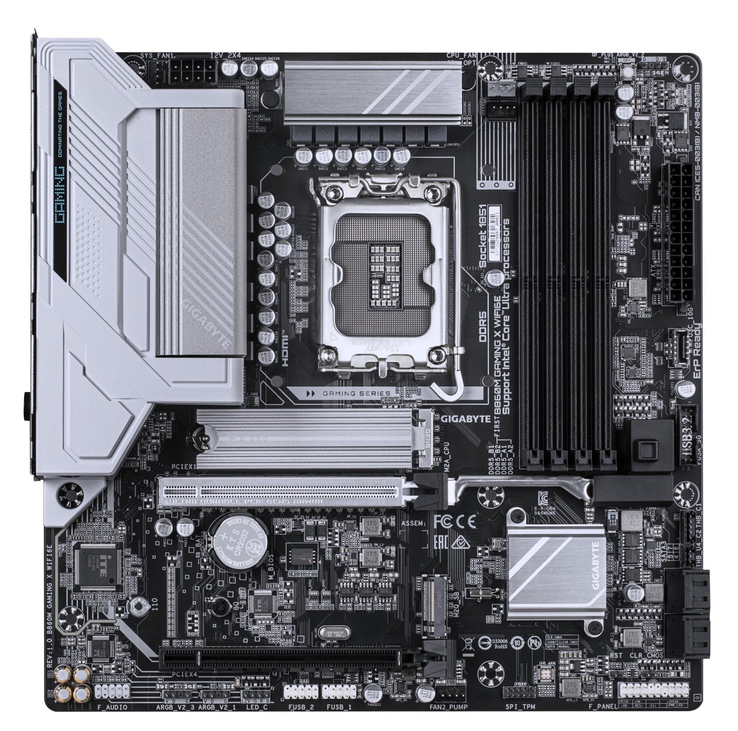 Gigabyte B860M GAMING X WIFI6E Motherboard - Intel Core Ultra Series CPUs, 8+1+2+2