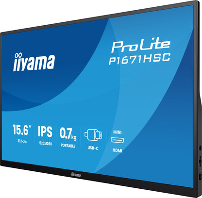 iiyama ProLite P1671HSC-B1 15.6" Full HD IPS Monitor