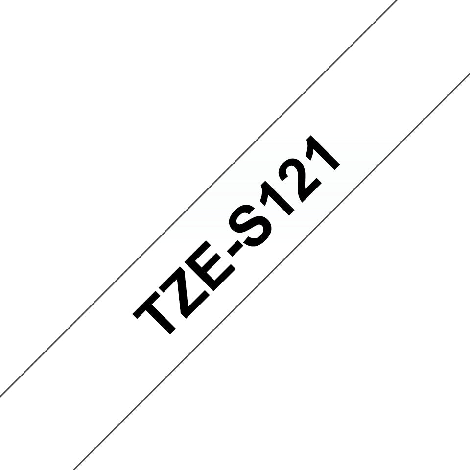 Brother TZE-S121 DirectLabel black on Transparent extra strong 9mm x 8m for Brother Labels